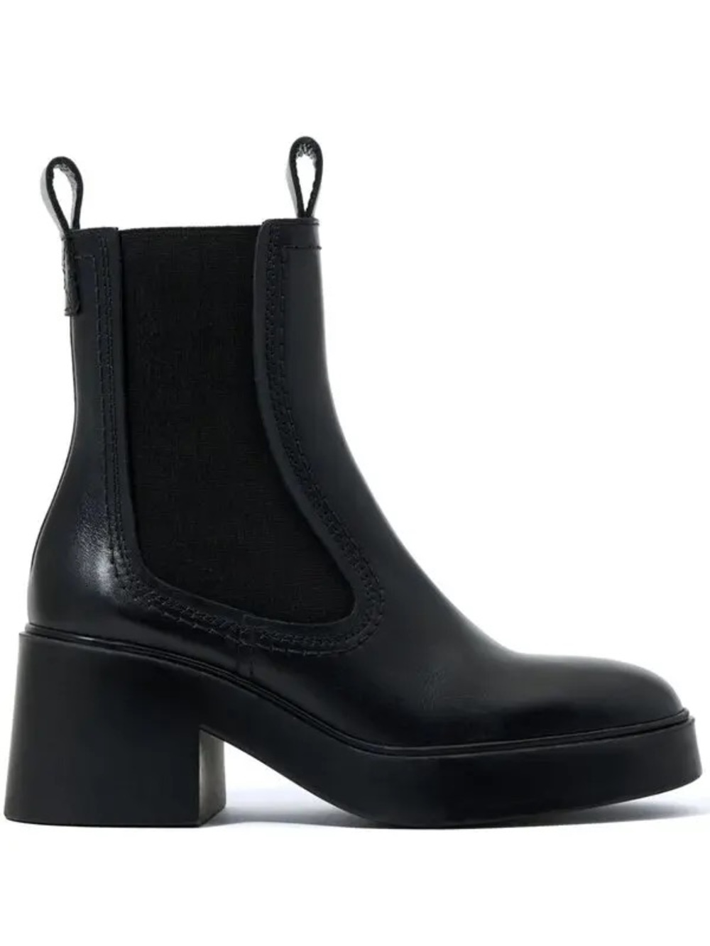 Bimba Y Lola Black Leather Chelsea Platform Ankle Boots as 37EU